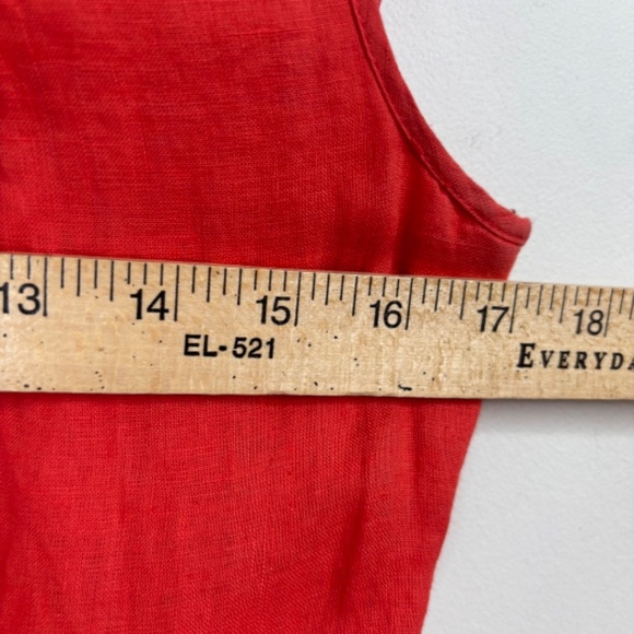 J Crew Linen Dress 2 Sleeveless Coral Keyhole Pocket Preppy Beach Coastal Resort - Picture 10 of 12
